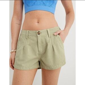 Aerie Green Cotton Lyocell Utility Shorts Size Small